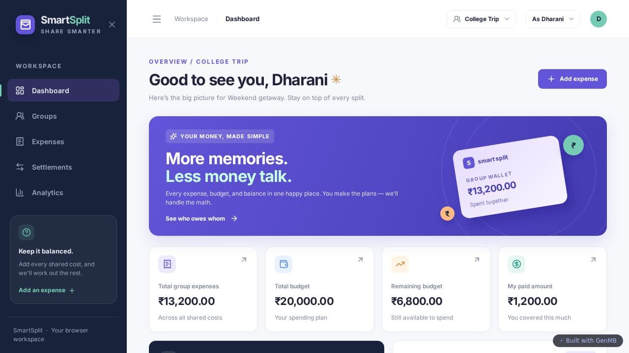 SmartSplit Expense Manager