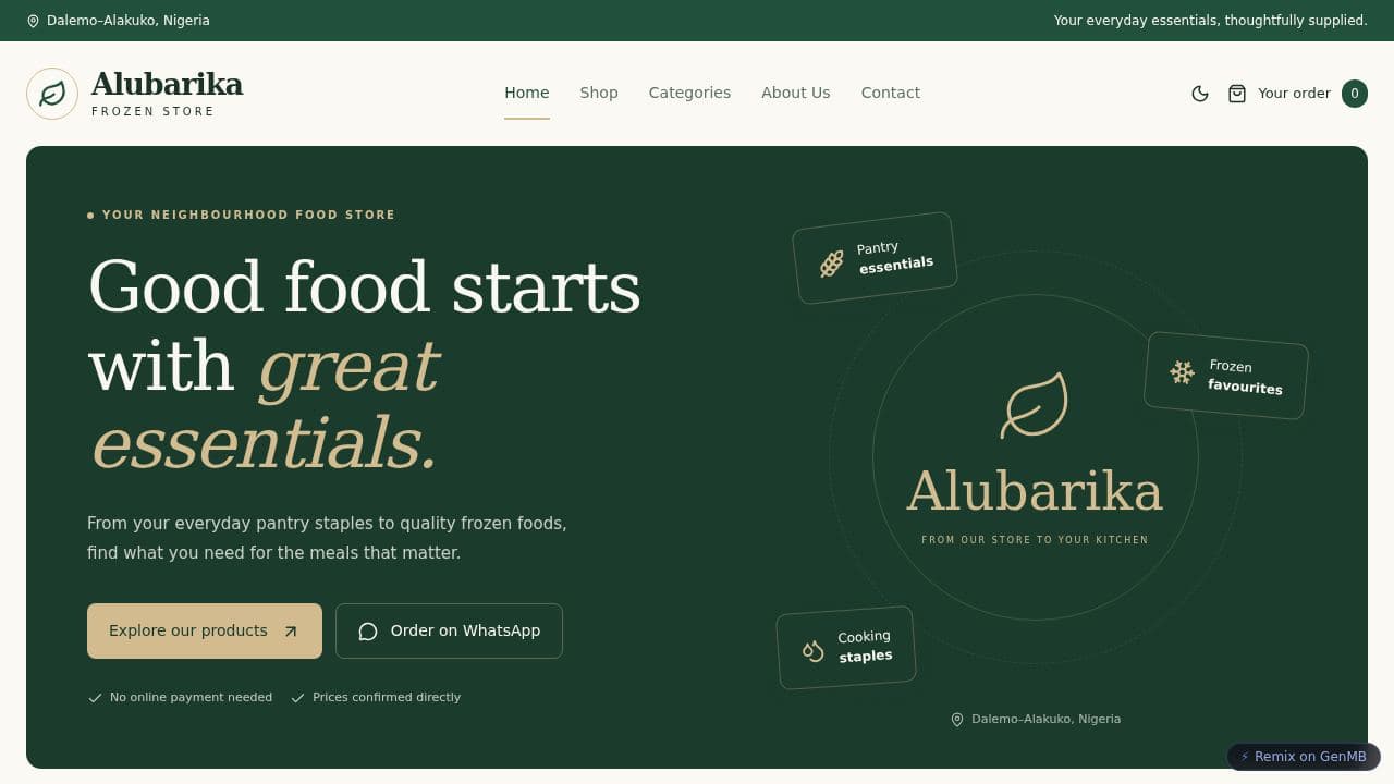 Alubarika Frozen Store