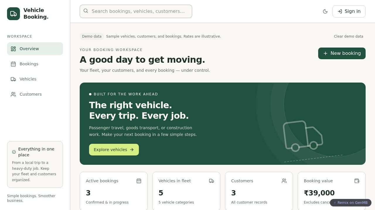 Vehicle Booking