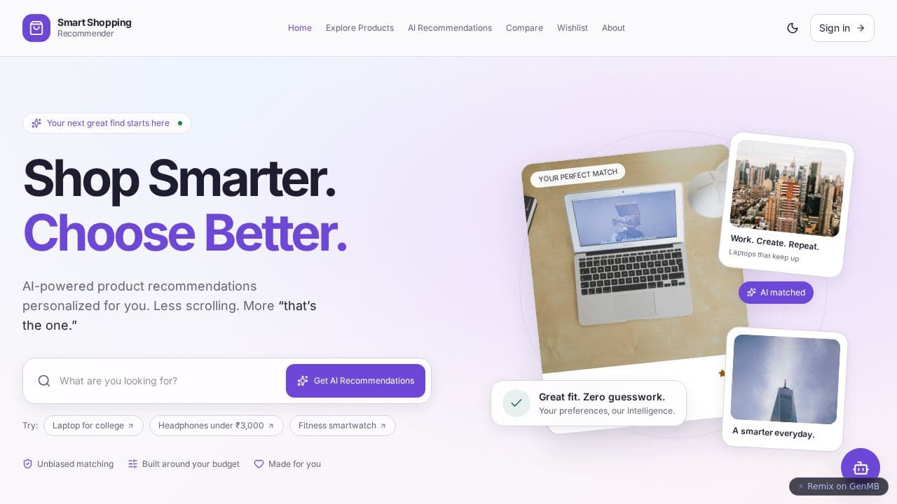 Smart Shopping Recommender