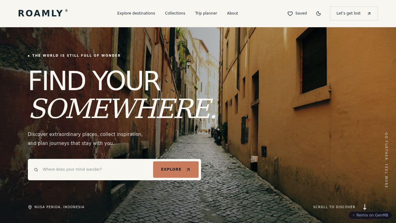 Roamly Travel Website