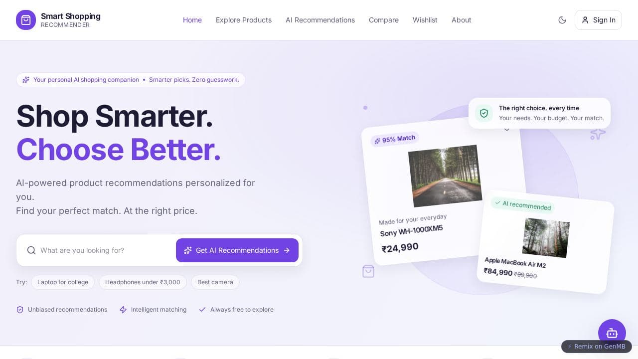 Smart Shopping Recommender